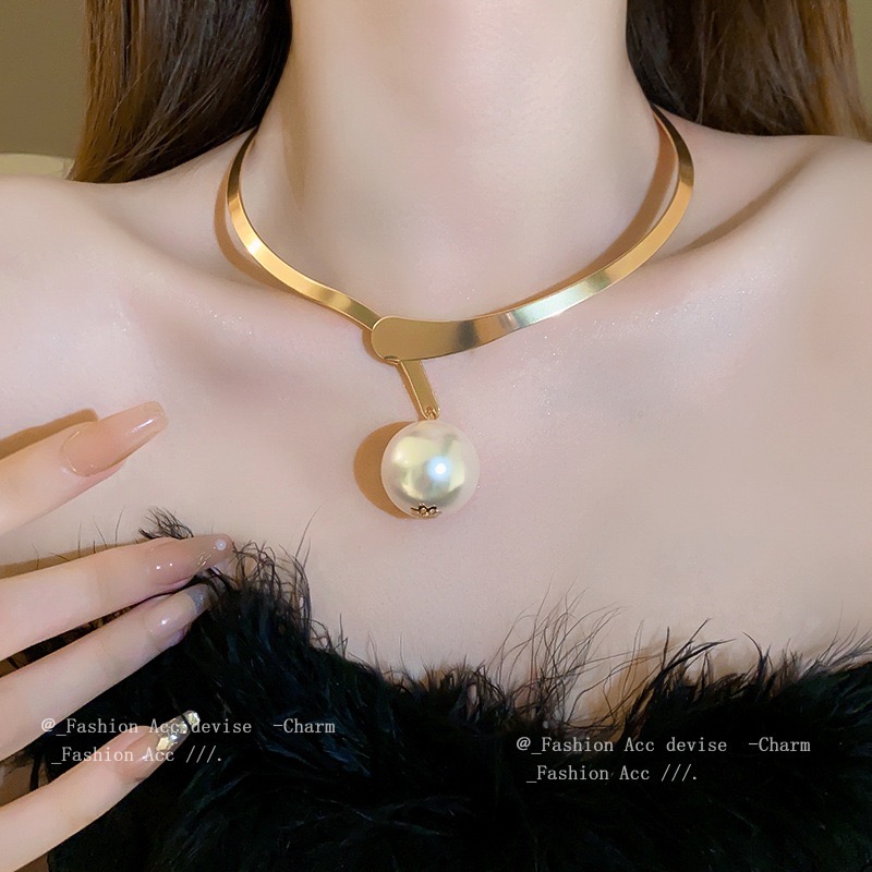 Vòng Cổ Ngọc Trai Vàng Sang Trọng | Phong Cách Châu Âu & Mỹ - ảnh chính