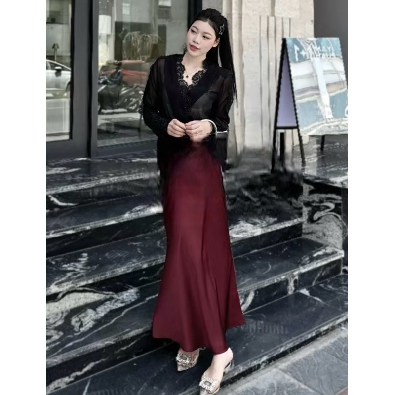 Chân Váy Lụa 2 Lớp Dáng Dài Chữ A | Thời Trang Phối Mê Áo Dài - ảnh chi tiết 2