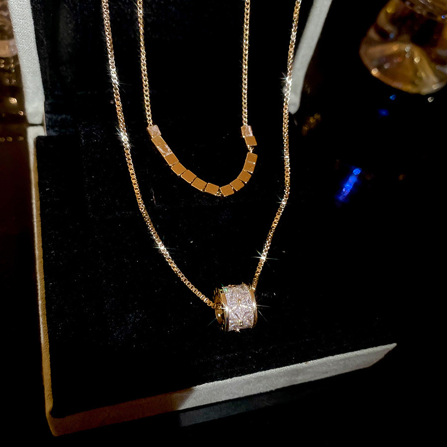 Vòng Cổ Mạ Zircon Hai Lớp | Trang Sức Dainty Cao Cấp Cho Áo Dài - ảnh chi tiết 5