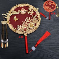 Quạt Tròn Cô Dâu Cổ Điển | Phụ Kiện Chụp Cưới Áo Dài Độc Đáo - thumbnail 4