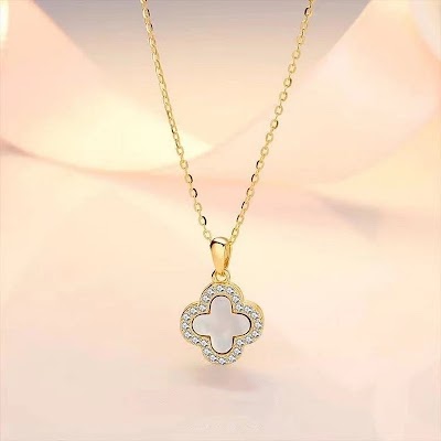 Dây Chuyền Cỏ Bốn Lá Zircon Thanh Lịch | Phụ Kiện Áo Dài Tinh Tế Mê Áo Dài