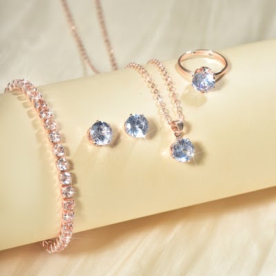 Bộ Trang Sức 4 Món Kim Cương Sang Trọng | Phụ Kiện Mê Áo Dài