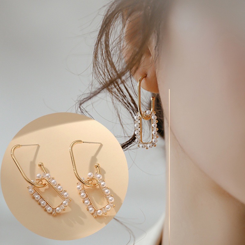50 Kiểu Bông Tai Cô Gái Hàn Quốc Bông Tai Ngọc Trai Bông Tai Hình Học Không Đều Vòng Giọt Nước Bông Tai Ngọc Trai - ảnh chi tiết 8