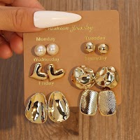 Bộ 6 Đôi Bông Tai & Dây Chuyền Boho Vàng NICIO | Phụ Kiện Áo Dài - Mê Áo Dài - thumbnail 7
