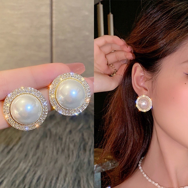 Bông Tai Ngọc Trai Cỡ Lớn Sang Trọng | Phụ Kiện Áo Dài Cưới Tinh Tế - Mê Áo Dài - ảnh chi tiết 4