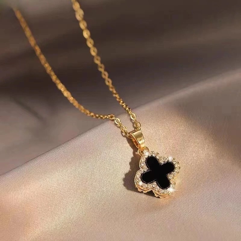 Dây Chuyền Cỏ Bốn Lá Zircon Thanh Lịch | Phụ Kiện Áo Dài Tinh Tế Mê Áo Dài - ảnh chi tiết 2