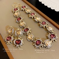 Bộ Vòng Cổ Kim Cương Vuông Cổ Điển | Phụ Kiện Áo Dài Phong Cách Cung Đình