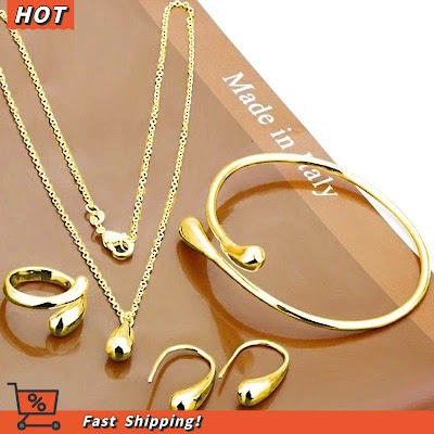 Bộ Trang Sức 4 Món Giọt Nước Công Tinh Tế | Phụ Kiện Mặc Áo Dài Sang Trọng