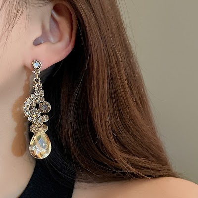 Bộ Vòng Cổ Giọt Nước Rỗng Đính Đá | Trang Sức Mặc Áo Dài Mê Áo Dài