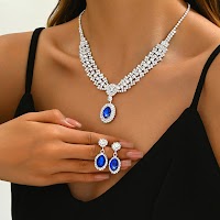Bộ Trang Sức Giọt Nước Đính Kim Cương Pha Lê | Phụ Kiện Mặc Áo Dài Sang Trọng - thumbnail 4