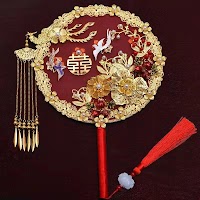 Quạt Tròn Cô Dâu Cổ Điển | Phụ Kiện Chụp Cưới Áo Dài Độc Đáo - thumbnail 11