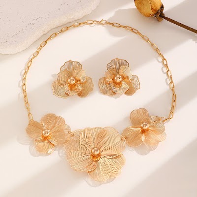 Bộ Trang Sức Vòng Cổ Bông Tai Retro Cao Cấp | Phụ Kiện Áo Dài Sang Trọng