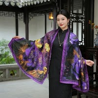 Khăn Choàng Cao Cấp Màu Tím Lụa Mềm | Phụ Kiện Phối Mê Áo Dài