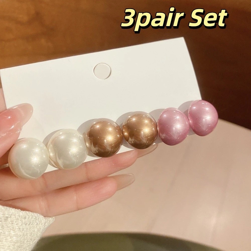 AWNGD 3 / 6 Đôi Bông Tai Giả, Bông Tai Champagne Sang Trọng Đơn Giản, Kích Cỡ Khác Nhau Nhẹ Tai Trang Sức Thời Trang Nữ - ảnh chi tiết 13