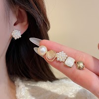 Bộ trang sức gồm 12 mảnh ngọc trai nhân tạo, thiết kế hình học, phong cách thời trang nữ - thumbnail 10