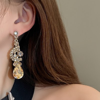 Bộ Vòng Cổ Giọt Nước Rỗng Đính Đá | Trang Sức Mặc Áo Dài Mê Áo Dài
