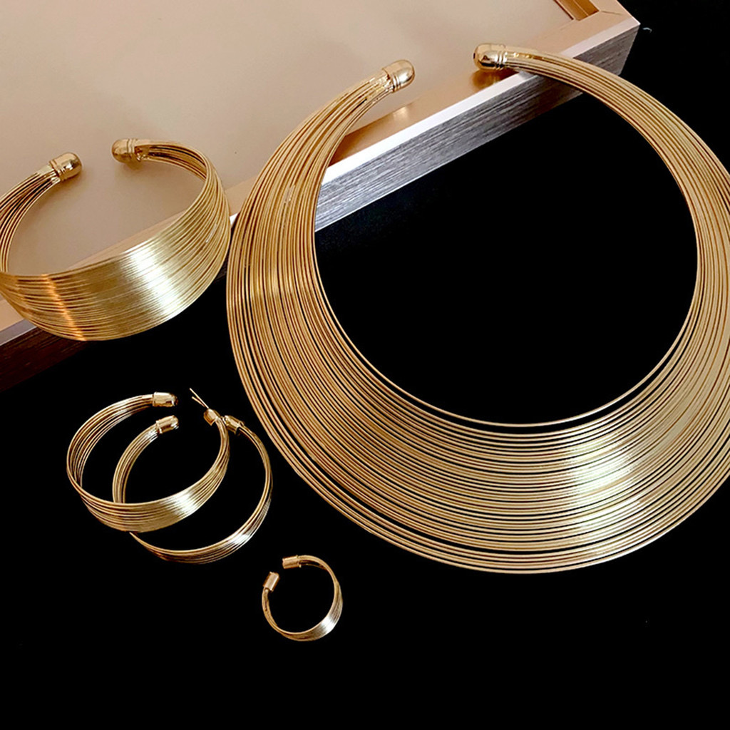 Vòng Cổ Kim Loại Nhiều Lớp Thời Trang | Trang Sức Phối Áo Dài Sang Trọng - ảnh chi tiết 6