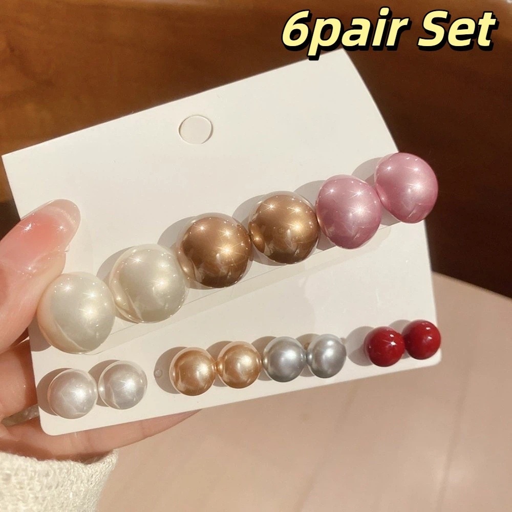 AWNGD 3 / 6 Đôi Bông Tai Giả, Bông Tai Champagne Sang Trọng Đơn Giản, Kích Cỡ Khác Nhau Nhẹ Tai Trang Sức Thời Trang Nữ - ảnh chi tiết 12