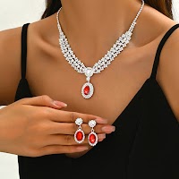 Bộ Trang Sức Giọt Nước Đính Kim Cương Pha Lê | Phụ Kiện Mặc Áo Dài Sang Trọng - thumbnail 5