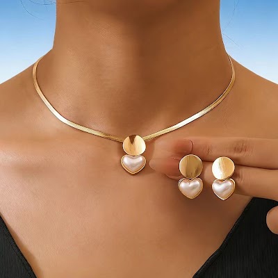 Bộ Vòng Cổ Và Bông Tai Hình Học | Trang Sức Mặc Áo Dài - Mê Áo Dài