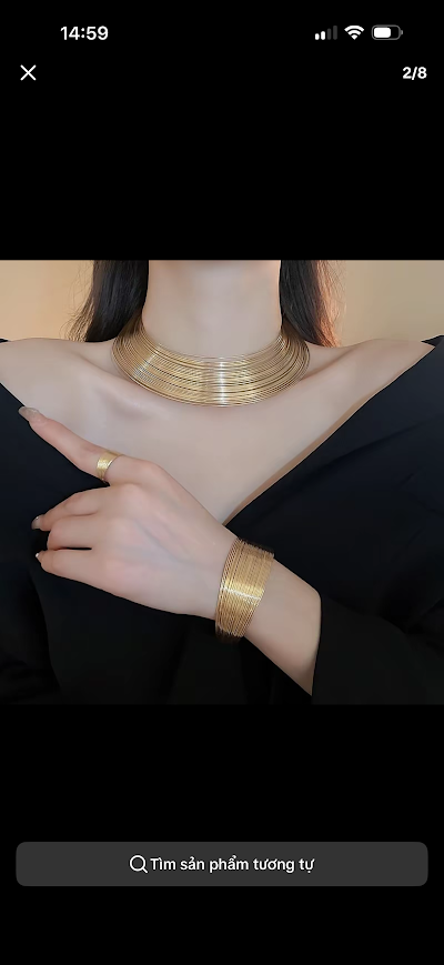 Vòng Cổ Kim Loại Nhiều Lớp Thời Trang | Trang Sức Phối Áo Dài Sang Trọng