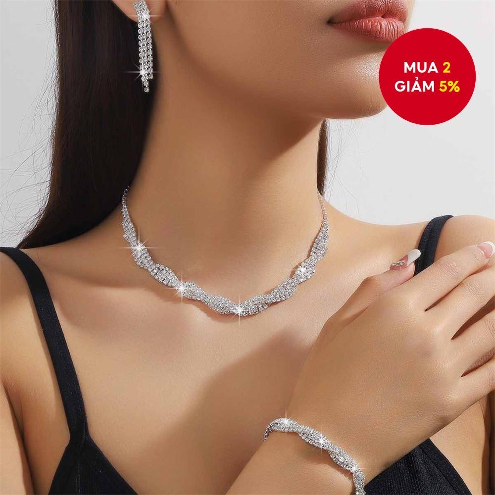 Bộ 3 Trang Sức Pha Lê Dự Tiệc Sang Trọng | Phụ Kiện Áo Dài - Mê Áo Dài - ảnh chi tiết 7