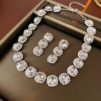 Bộ Vòng Cổ Bông Tai Đính Đá Hình Học | Trang Sức Mặc Áo Dài Sang Trọng - thumbnail 10