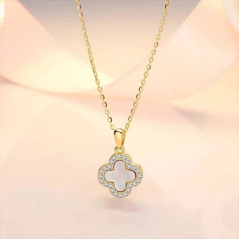 Dây Chuyền Cỏ Bốn Lá Zircon Thanh Lịch | Phụ Kiện Áo Dài Tinh Tế Mê Áo Dài - ảnh chi tiết 7