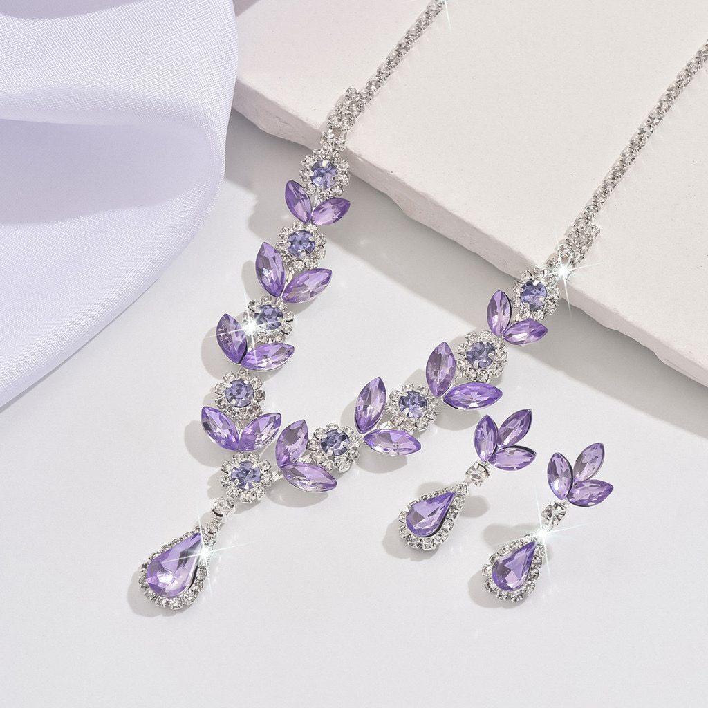 Bộ Trang Sức Pha Lê Giọt Nước Nhỏ Thanh Lịch | Phụ Kiện Mặc Áo Dài - ảnh chi tiết 12