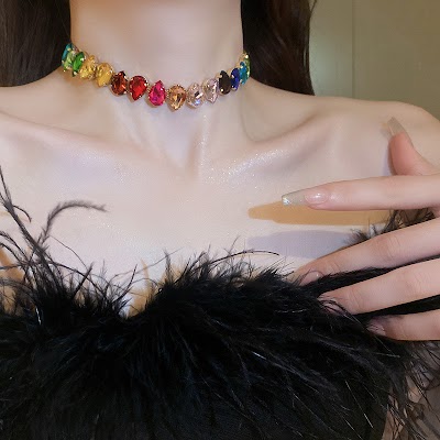 Vòng Cổ Giọt Pha Lê Hàn Quốc Sang Trọng | Trang Sức Mê Áo Dài