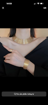 Vòng Cổ Kim Loại Nhiều Lớp Thời Trang | Trang Sức Phối Áo Dài Sang Trọng - thumbnail 2