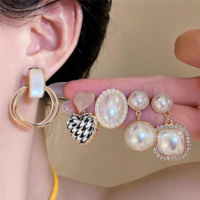 Bông Tai Ngọc Trai Hình Trái Tim Tinh Tế | Phụ Kiện Áo Dài - Mê Áo Dài