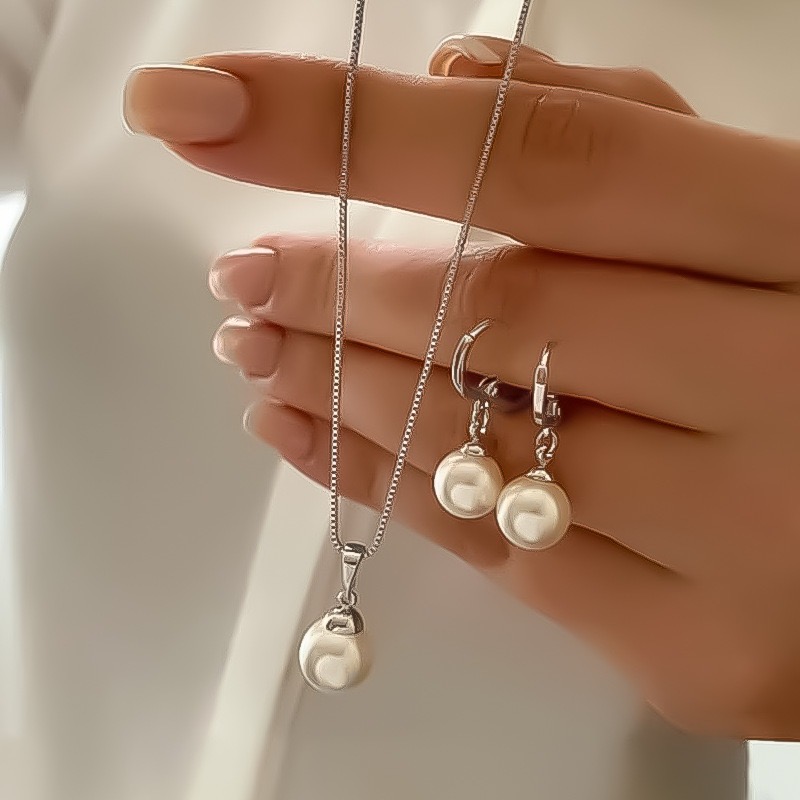 Bộ Trang Sức Vòng Cổ Bông Tai Ngoc Trai Sang Trọng | Phụ Kiện Áo Dài - Mê Áo Dài - ảnh chi tiết 11
