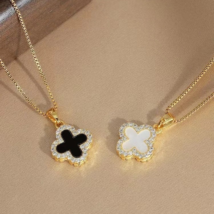 Dây Chuyền Cỏ Bốn Lá Zircon Thanh Lịch | Phụ Kiện Áo Dài Tinh Tế Mê Áo Dài - ảnh chi tiết 9