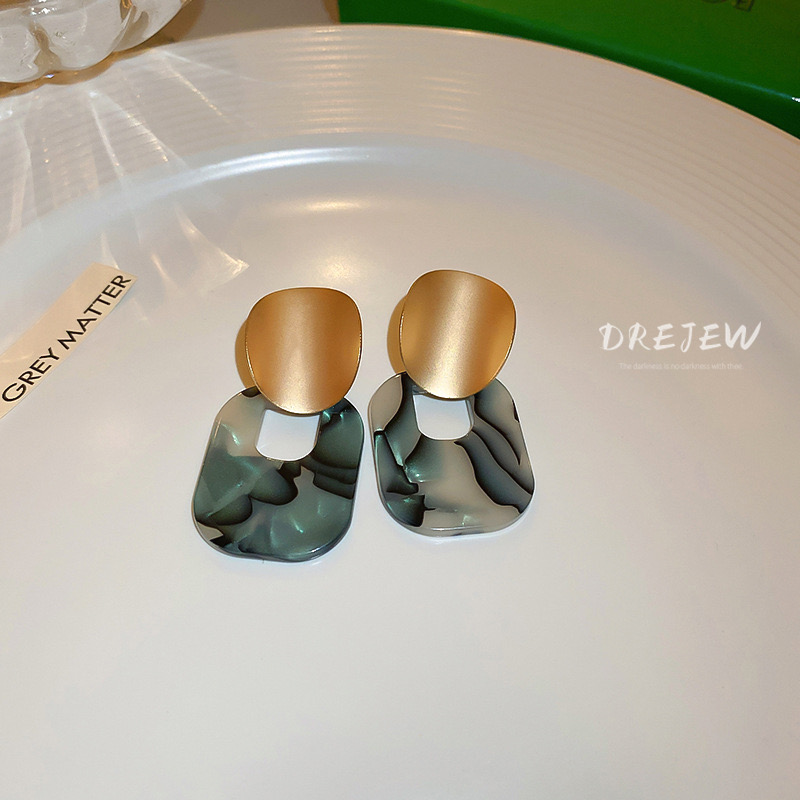 DREJEW Bông Tai Kim Bạc Acrylic Kiểu Hình Học Đơn Giản Thời Trang Cho Nữ - ảnh chi tiết 3