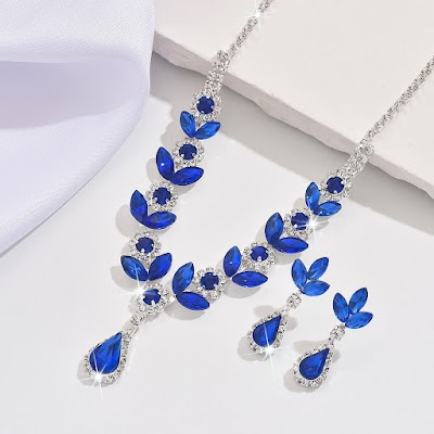 Bộ Trang Sức Pha Lê Giọt Nước Nhỏ Thanh Lịch | Phụ Kiện Mặc Áo Dài