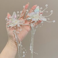 Kẹp Tóc Tua Rua Hình Bướm Pha Lê | Phụ Kiện Mặc Áo Dài Mê Áo Dài - thumbnail 7