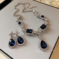 Bộ Vòng Cổ Giọt Nước Kim Cương Vuông Cao Cấp | Trang Sức Phụ Kiện Mặc Áo Dài Mê Áo Dài - thumbnail 10