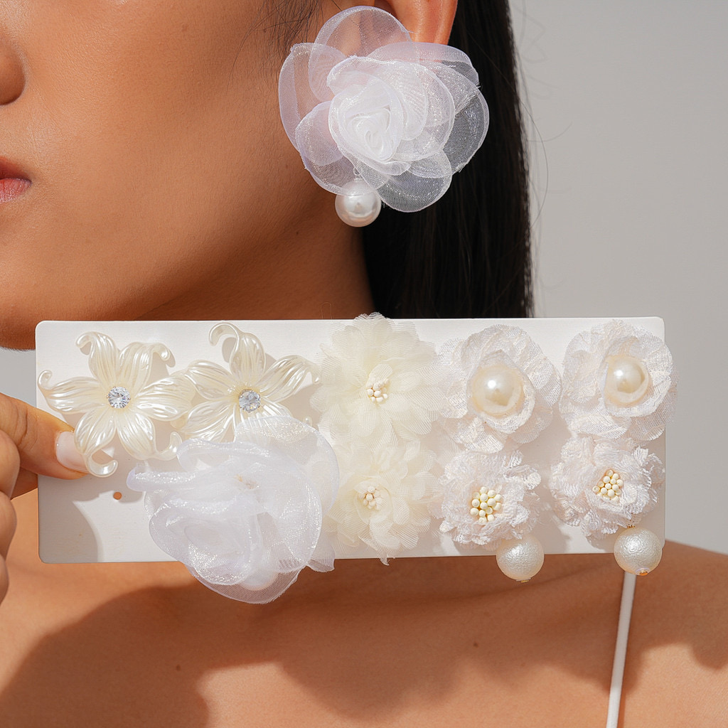 Bộ Bông Tai Hoa Vải Thanh Lịch | Phụ Kiện Áo Dài - Mê Áo Dài - ảnh chính