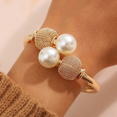 Vòng tay nữ vintage hình học mở, phóng đại không đều, nhiều lớp