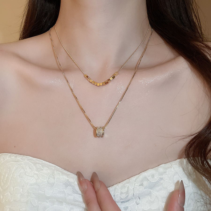 Vòng Cổ Mạ Zircon Hai Lớp | Trang Sức Dainty Cao Cấp Cho Áo Dài - ảnh chi tiết 10