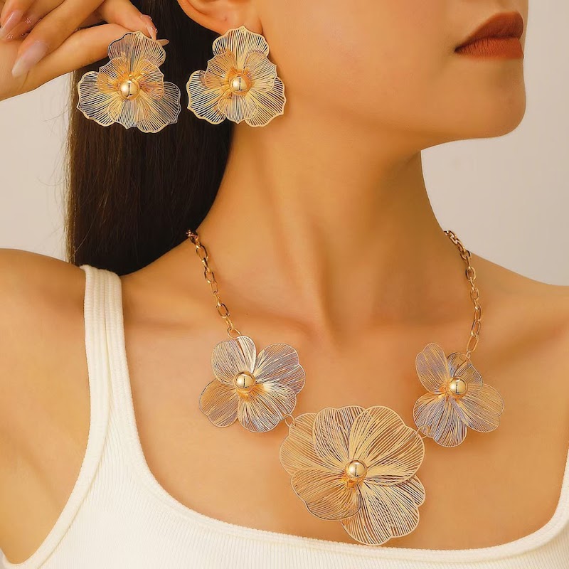 Bộ Trang Sức Vòng Cổ Bông Tai Retro Cao Cấp | Phụ Kiện Áo Dài Sang Trọng