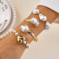 Vòng tay nữ vintage hình học mở, phóng đại không đều, nhiều lớp - thumbnail 22