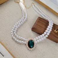 Bộ Trang Sức Ngọc Trai & Ren Ngọc Lục Bảo | Phụ Kiện Áo Dài Sang Trọng - thumbnail 7
