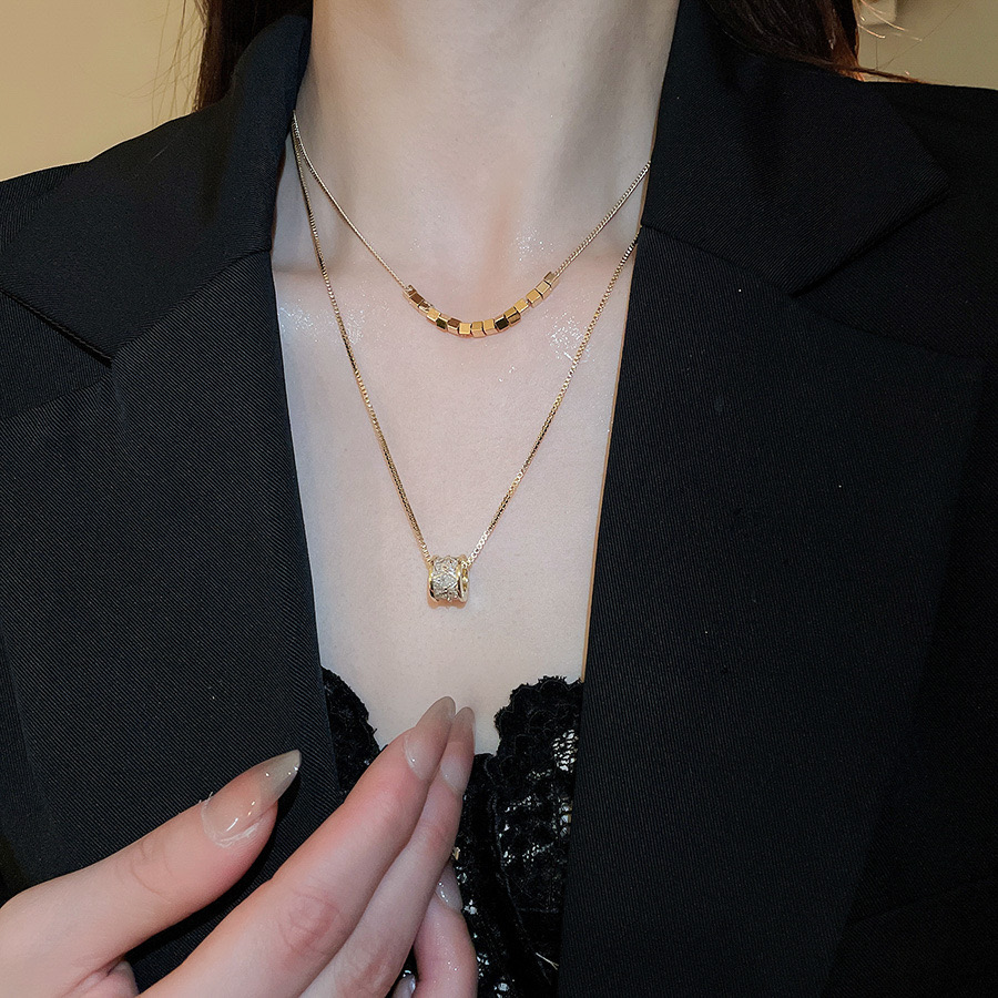 Vòng Cổ Mạ Zircon Hai Lớp | Trang Sức Dainty Cao Cấp Cho Áo Dài - ảnh chi tiết 8