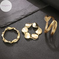 Vòng tay nữ vintage hình học mở, phóng đại không đều, nhiều lớp - thumbnail 12