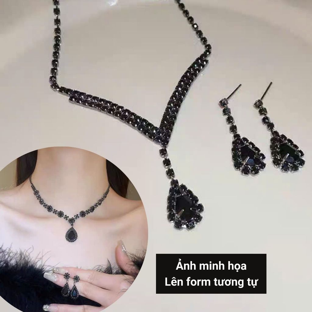 Bộ Vòng Cổ Kim Cương Lấp Lánh | Phụ Kiện Áo Dài Sang Trọng - Mê Áo Dài - ảnh chi tiết 10