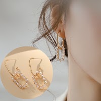 50 Kiểu Bông Tai Cô Gái Hàn Quốc Bông Tai Ngọc Trai Bông Tai Hình Học Không Đều Vòng Giọt Nước Bông Tai Ngọc Trai - thumbnail 9