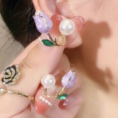 Bông Tai Ngọc Trai Dài Phong Cách Hàn Quốc | Phụ Kiện Áo Dài Tinh Tế - Mê Áo Dài