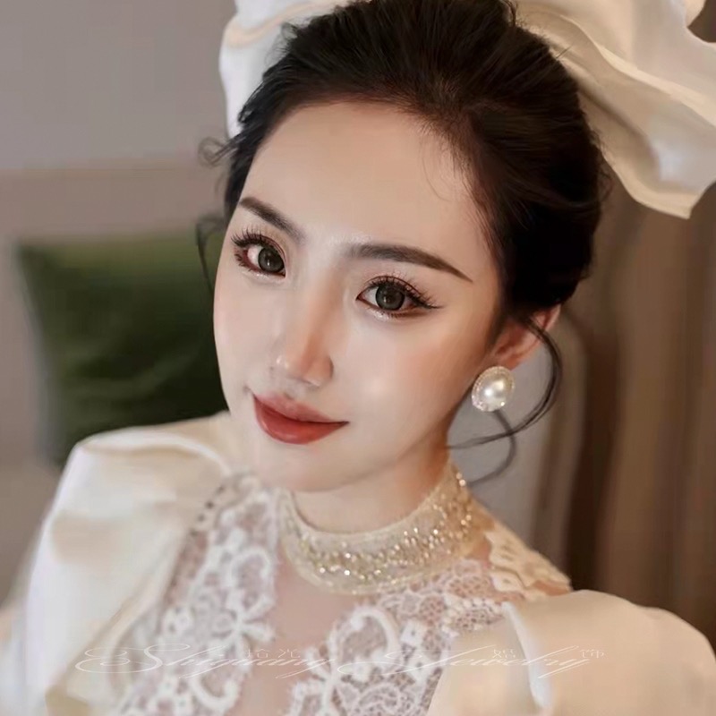 Bông Tai Ngọc Trai Cỡ Lớn Sang Trọng | Phụ Kiện Áo Dài Cưới Tinh Tế - Mê Áo Dài - ảnh chi tiết 2